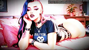 Pink Black Hair Goth Big Ass Tits Intense Fuck Blowjob (100% AI Generated)